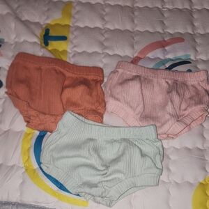 Kids Ribbed Cotton Bloomers - Pink, Orange, Mint